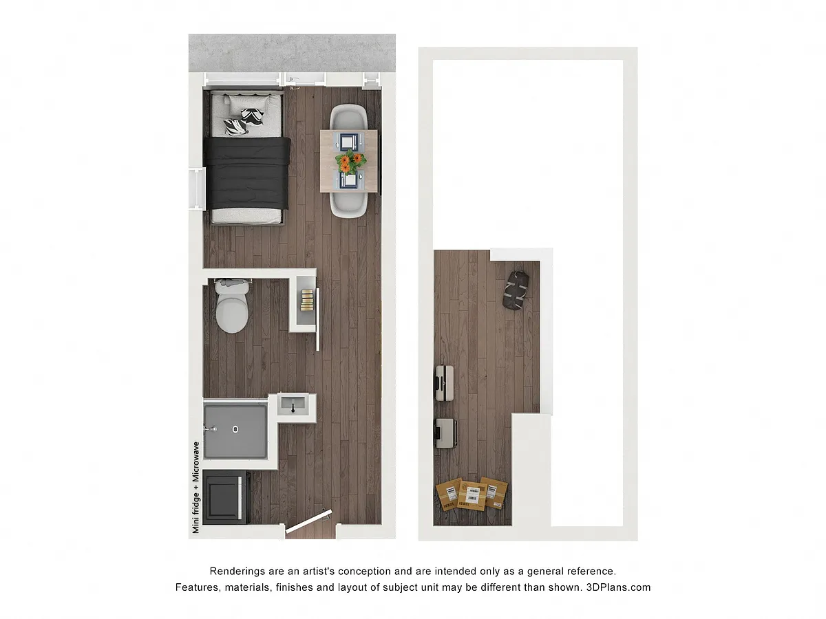 Floor plan Belmont Sleeping Room with Storage Loft