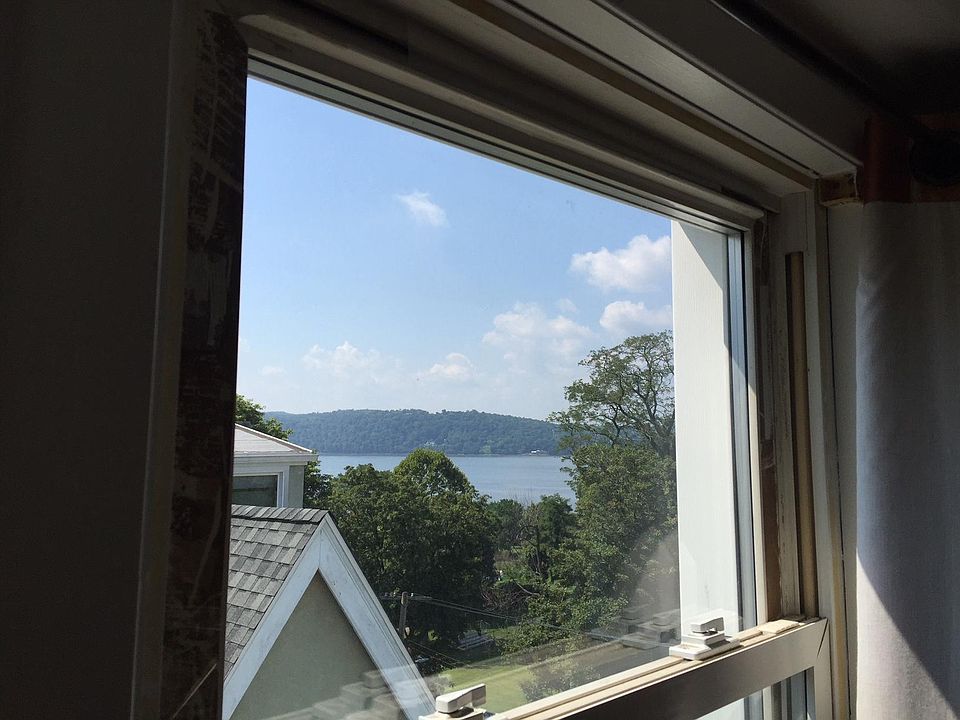 Hudson River and parks across the street