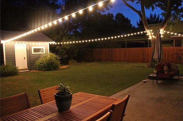 The backyard is great for evening entertainment!