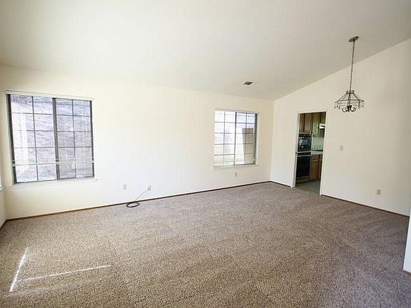 formal living room and dining area