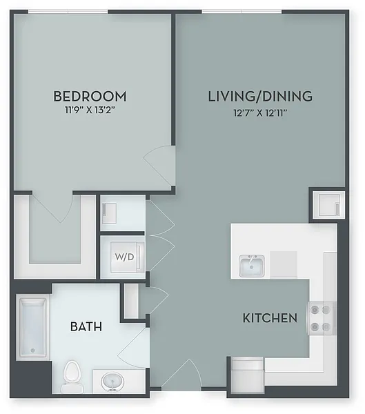 Floor plan One Bedroom A1