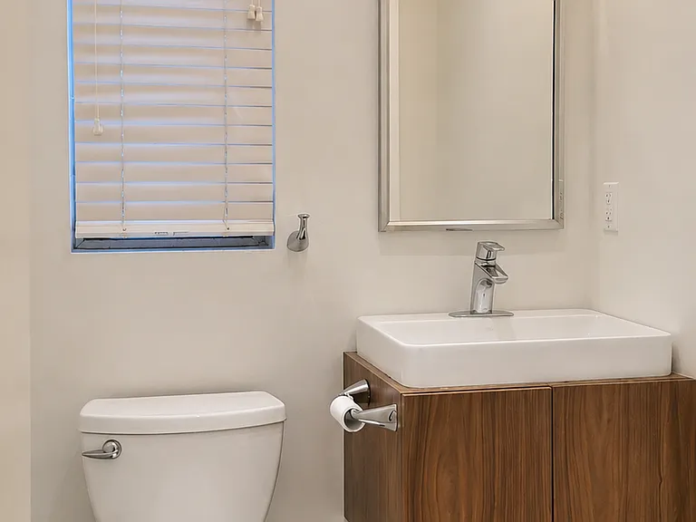 First-floor half bathroom for guests
