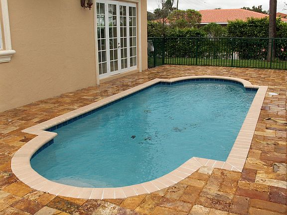 Private Pool/Tumbled Marble Pavers