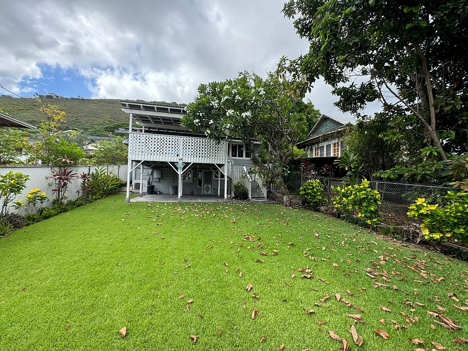 Backyard looking at house