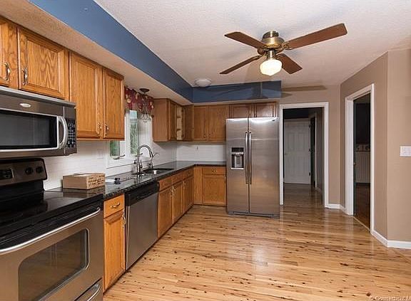 Remodeled kitchen with stainless appliances