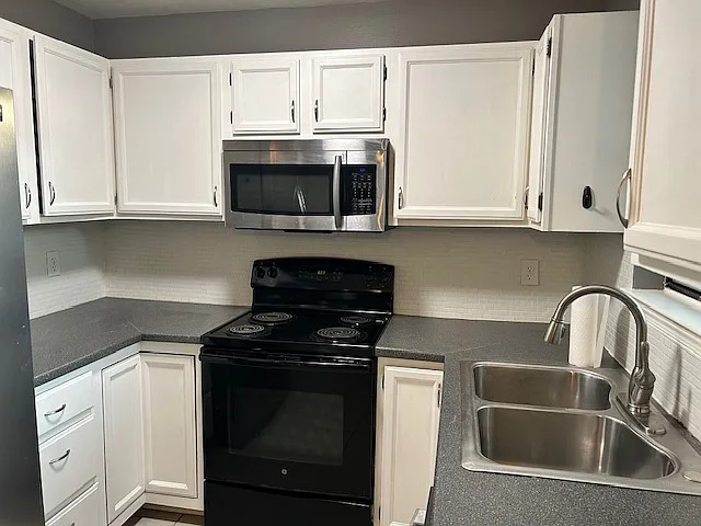Kitchen with Microwave, Electric Range, Oven, Dishwasher