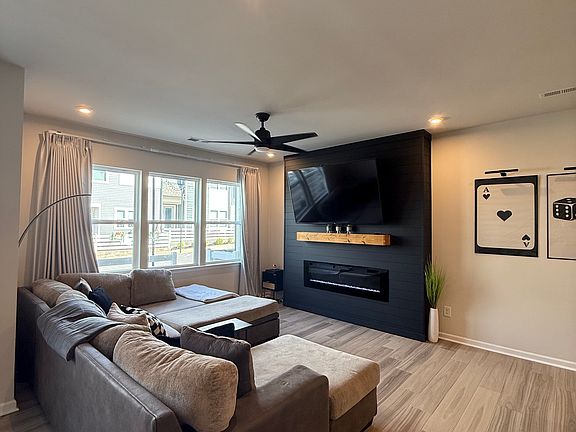 Living Room with Smart TV and Fireplace