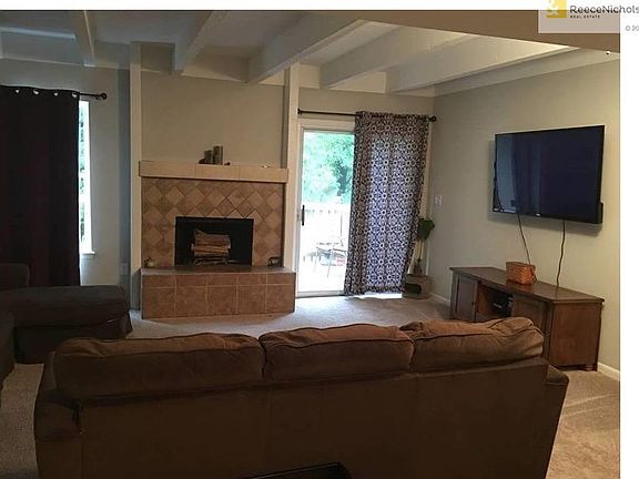 Living room with fireplace