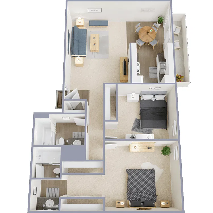 Floor plan Park City - 2 Bed 2 Bath