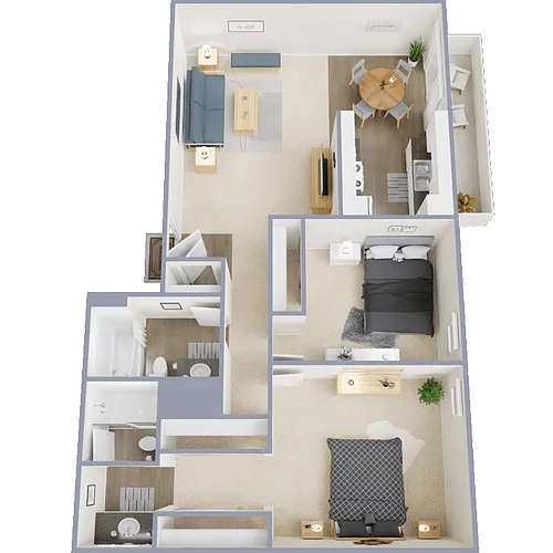 Floor plan Park City - 2 Bed 2 Bath