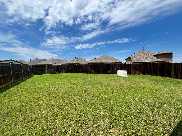 Large backyard.