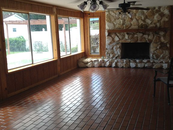 Gas fireplace and sunroom