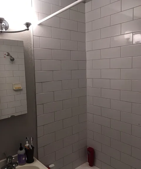 New tile in bathroom