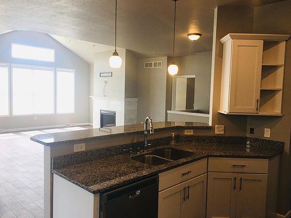Kitchen open to dining and living space