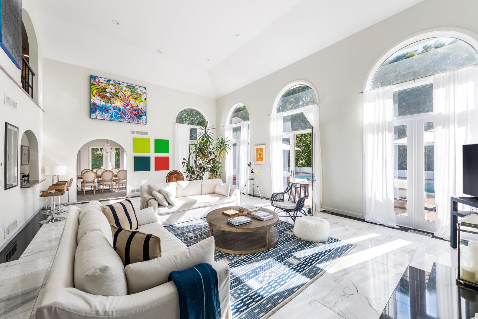  Living Room, outfitted with Restoration Hardware lounge furniture. SmartTV equipped. 
