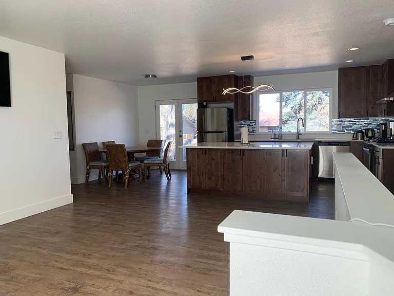 Living room open kitchen area