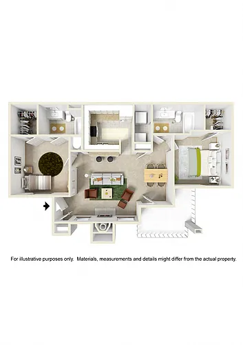 Floor plan 2 BED 2 BATH