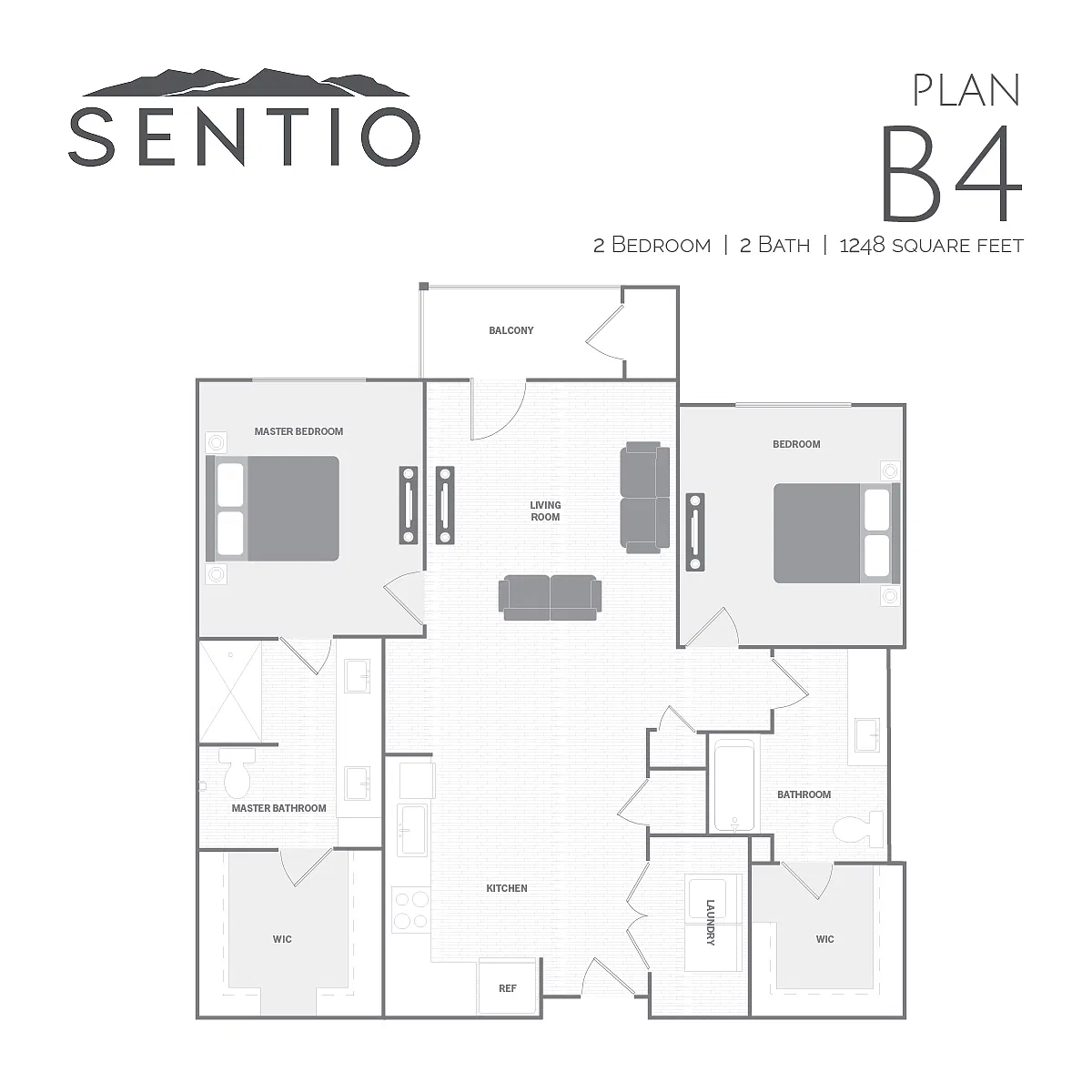 Floor plan 2 Bed/2 Bath