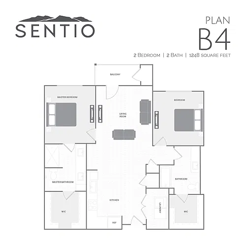 Floor plan 2 Bed/2 Bath