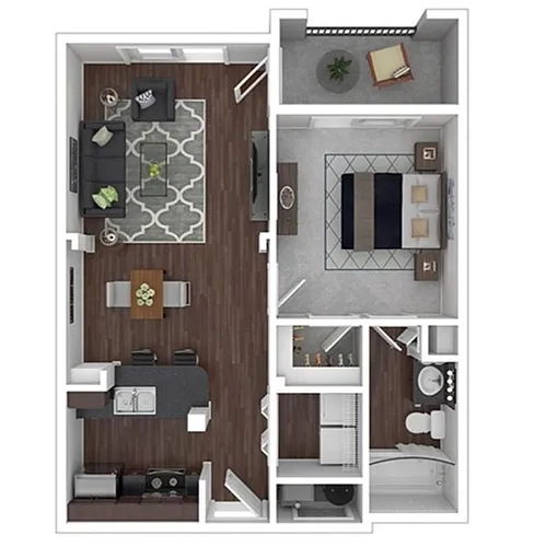 Floor plan 1 Bedroom 1 Bath