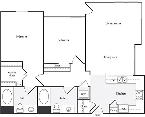 Floor plan 2 Bedrooms B