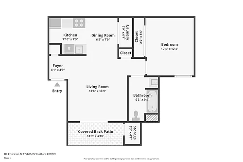 Floor plan 1 Bedroom 1 Bathroom