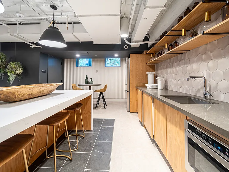 Resident lounge with shuffleboard table