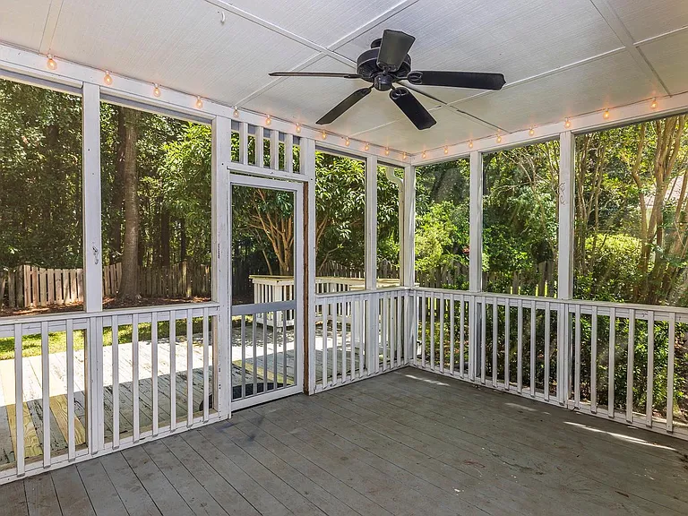 Screened in porch with fan