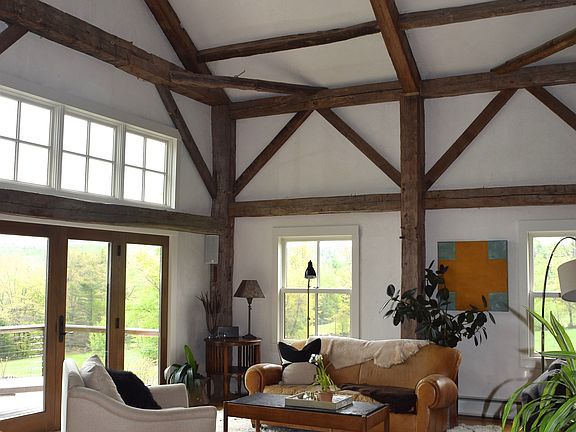 Living room, post and beam, lots of natural light