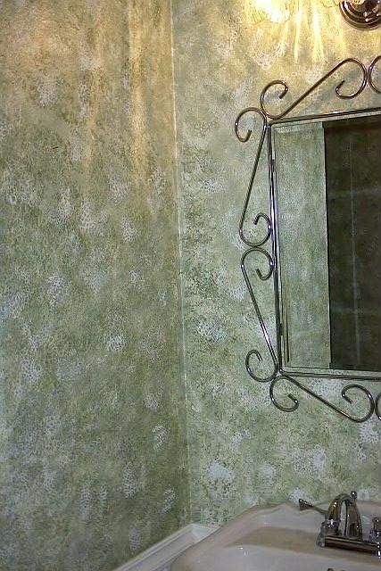 Hall bath faux painting.