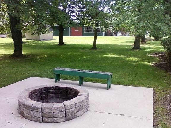 View from firepit to house