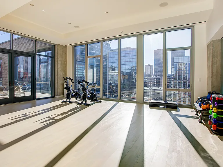 Find your flow in this light-filled studio with skyline views.