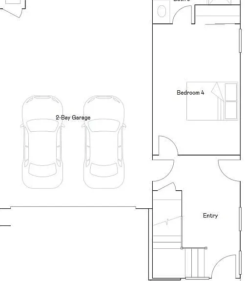 main entry Foyer, bedroom/study with private bath extra deep oversized garage