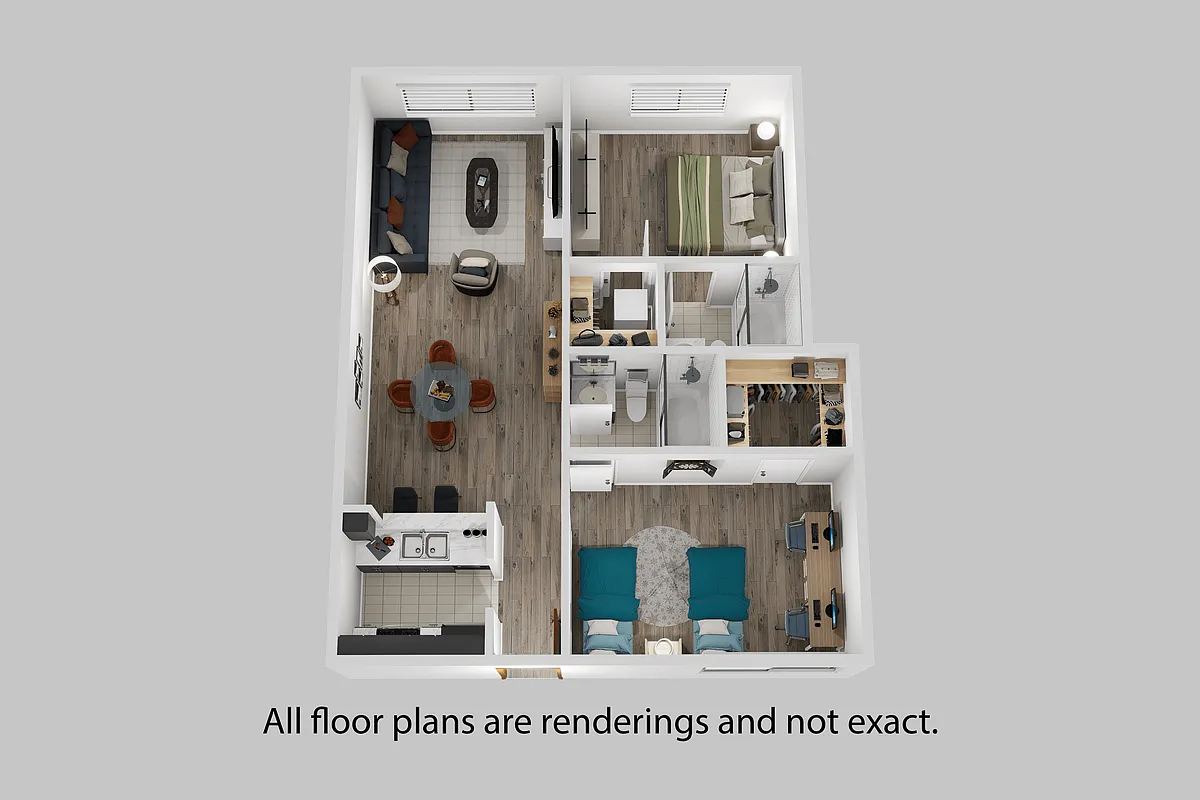 Floor plan Two Bedroom + 2 Bath.a