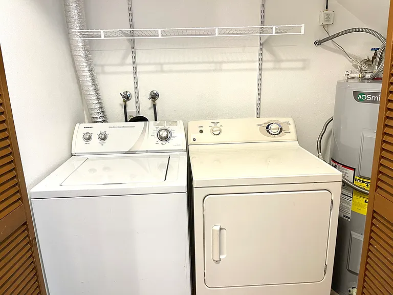 Full Size Washer and Dryer in /unit (actual brands of washer may vary).