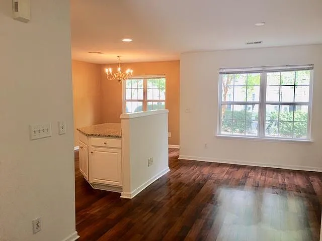 Living room open to the kitchen