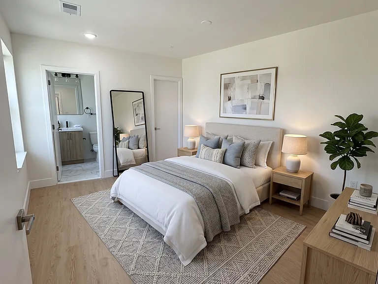Virtually staged to help show possible furniture layout and use of space.