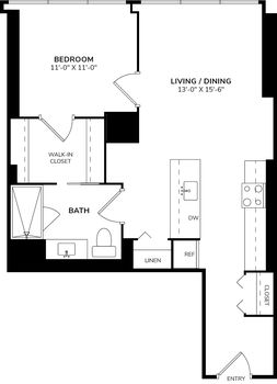 One Bedroom (775 SF) - 1915