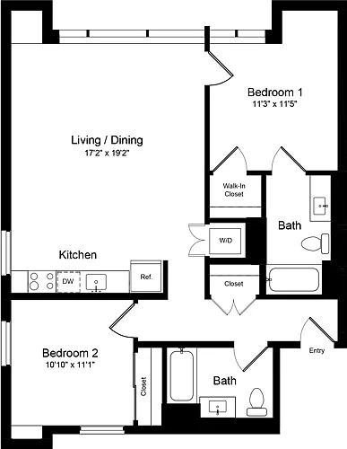 Floor plan 2 Bedroom I