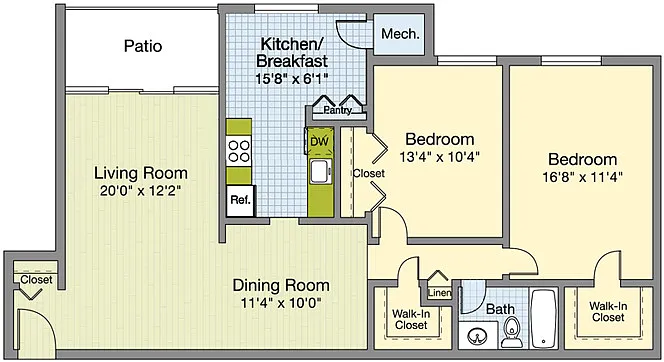 Floor plan MacKenzie - with Washer and Dryer