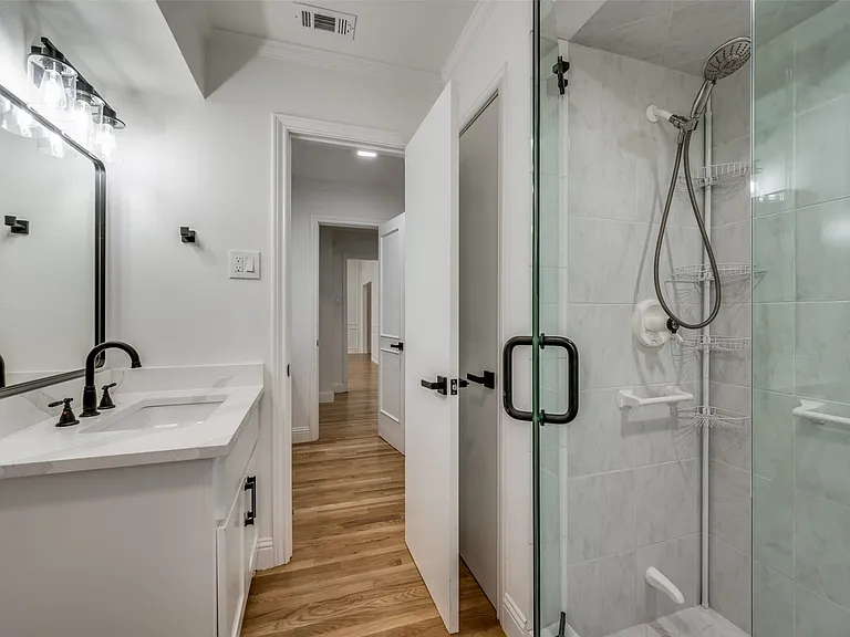 Secondary bath area with walk-in shower