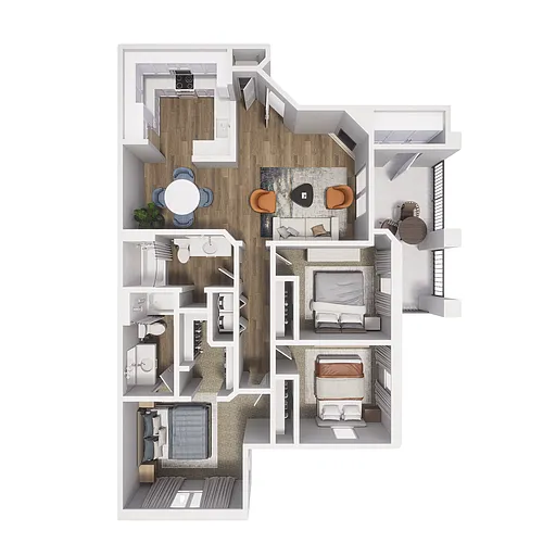 Floor plan C1: Cholla with Carport