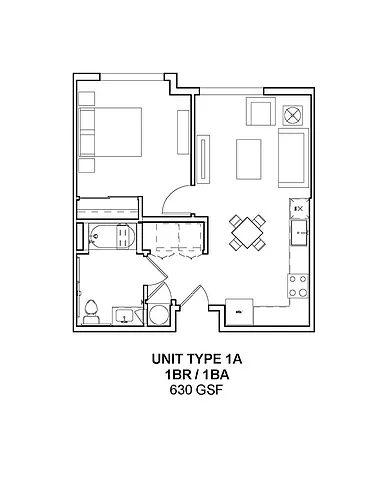 Floor plan 1 Bedroom