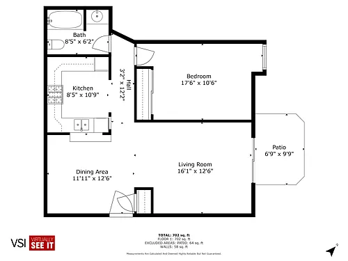 Floor plan Unity - 1 Bed/1 Bath