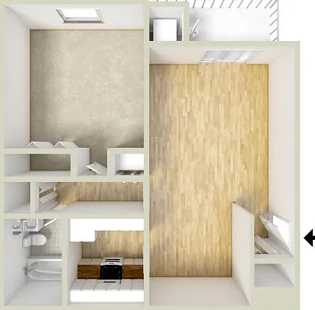 One bedroom floor plan One bedroom floor plan