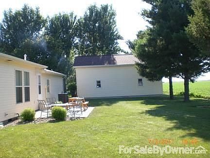View of Back Yard, and Garage