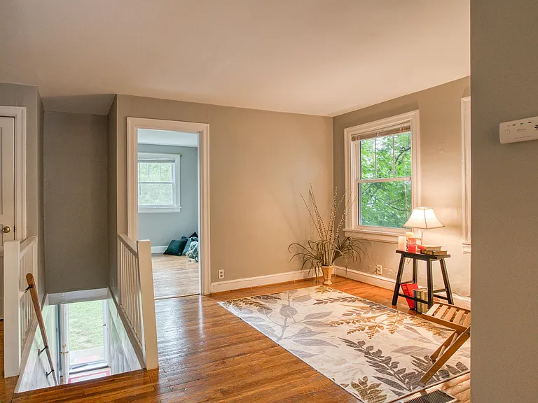 Upstairs social space for home office