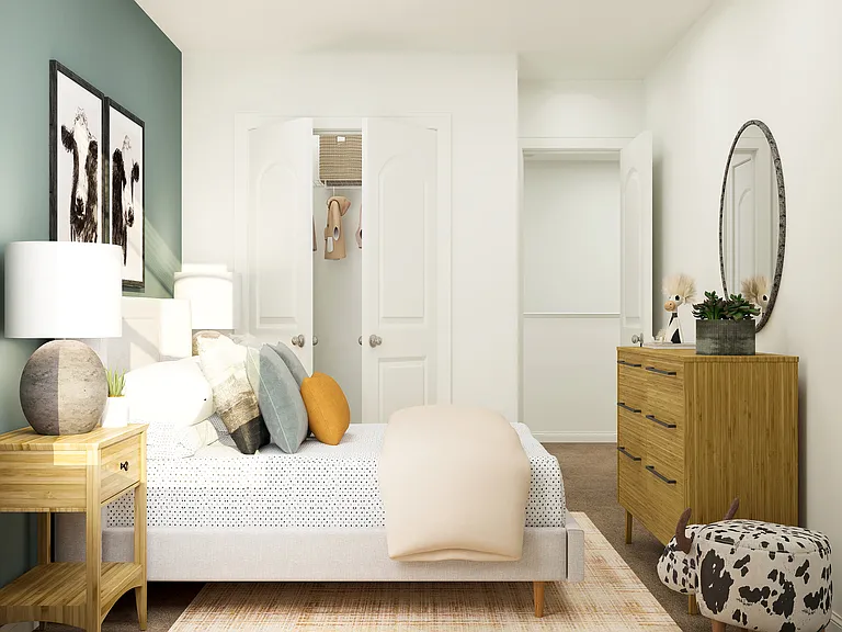 Each bedroom has its own closet.