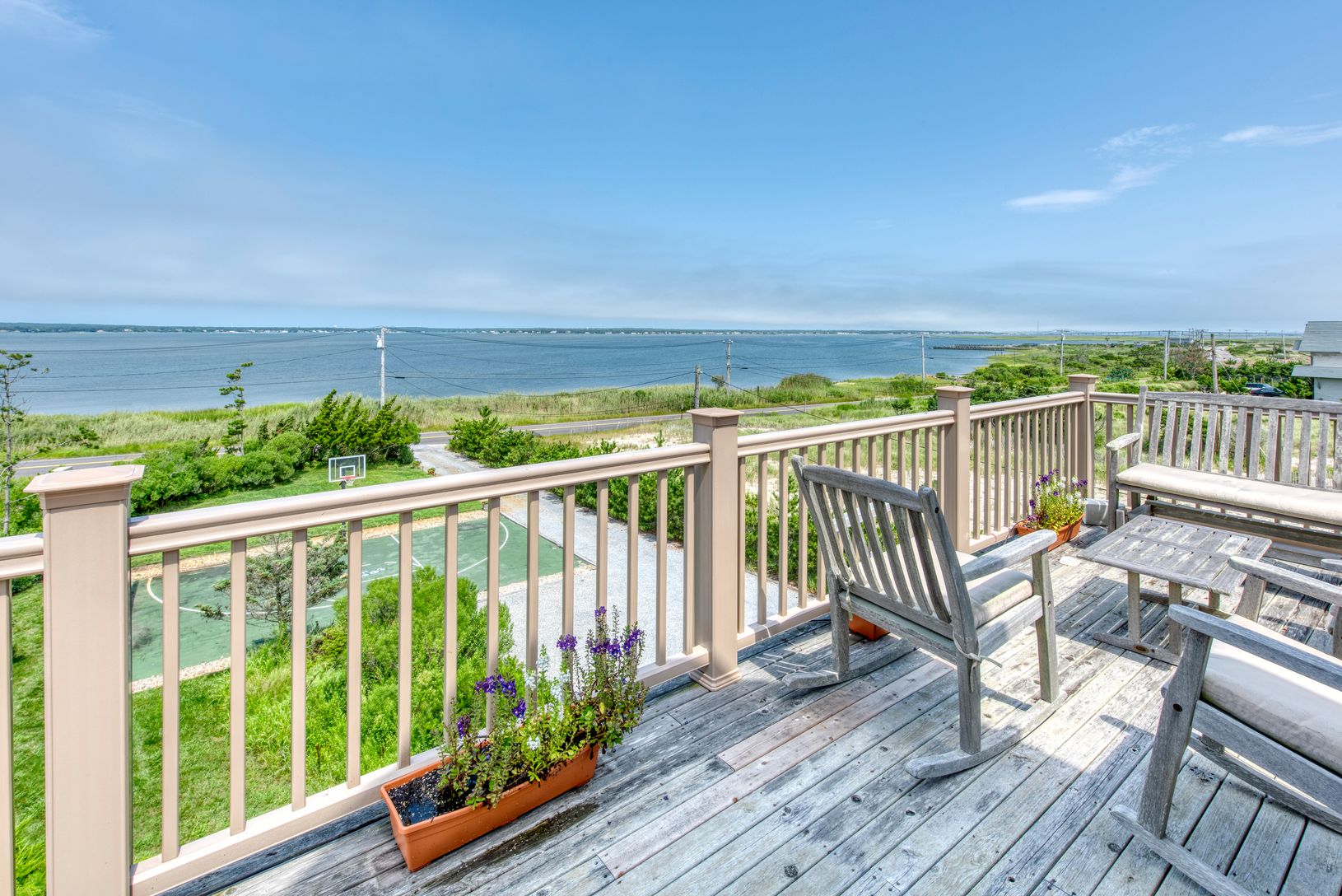 Front Balcony with Unobstructed Shinnecock Bay Views