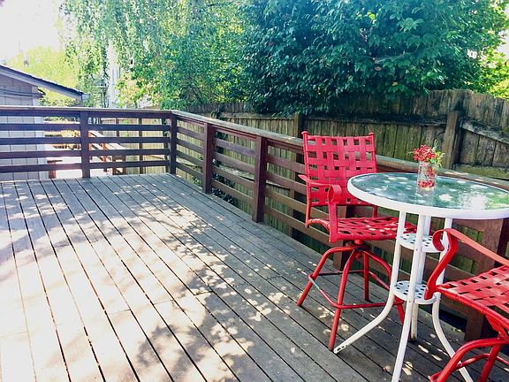 Your back deck is perfect for entertaining or studying.